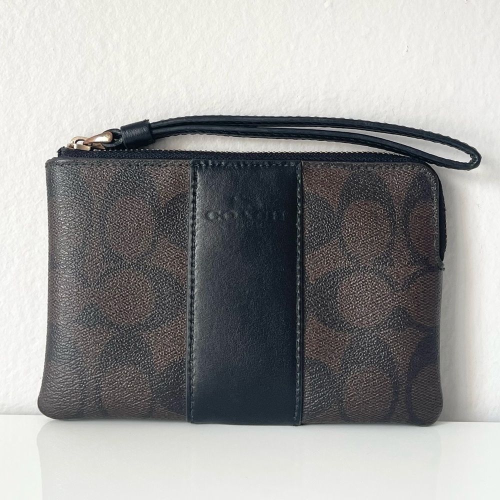 Coach Signature Zip Pouch Wristlet